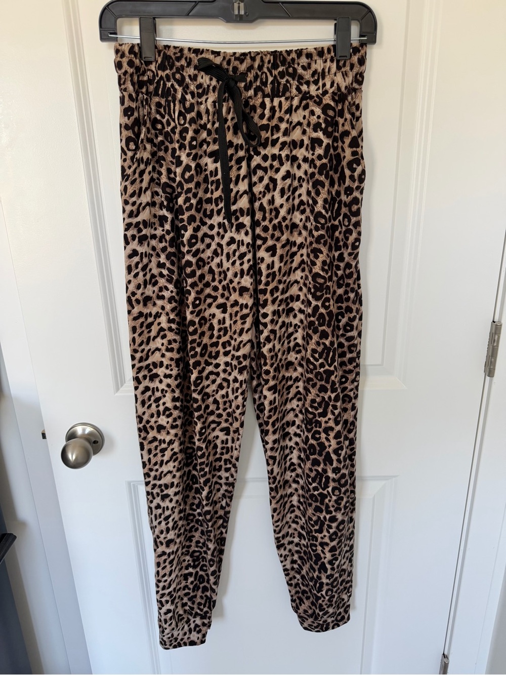 Always Leopard Print Jogger Pants - Taupe and Black